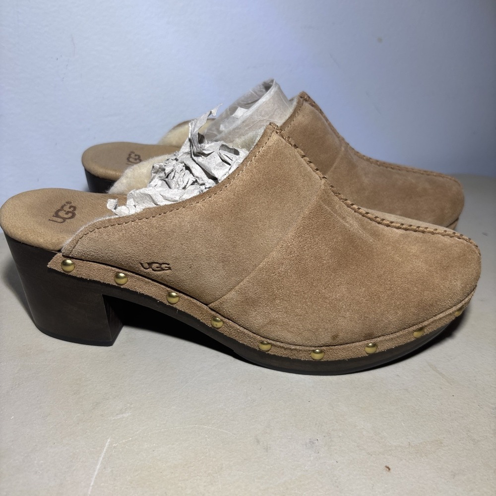 UGG Kassi Women's Mule Brown Suede 8 Slip On Clog Studded Comfort Boho Shoes New